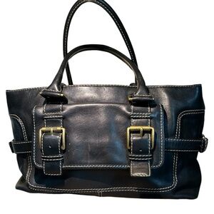 MMK Black Leather Satchel.
